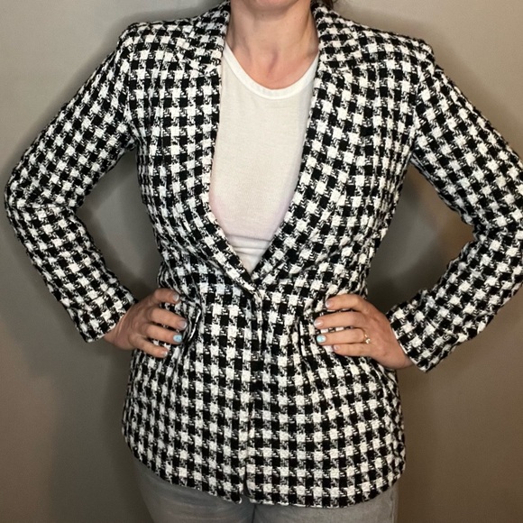 Joe Fresh Black and White houndstooth Blazer - Picture 1 of 5